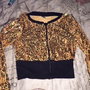 Crop top glitter jacket